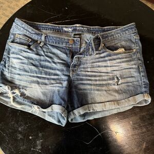 Mossimo Supply Co. Blue Jean Shorts Distressed Cuffed